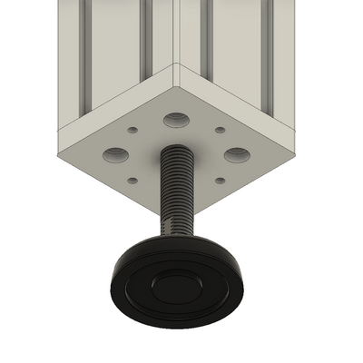 30-M16D60-1 MODULAR SOLUTIONS PLASTIC FOOT 60 DIA, M16 W/ JAM NUT